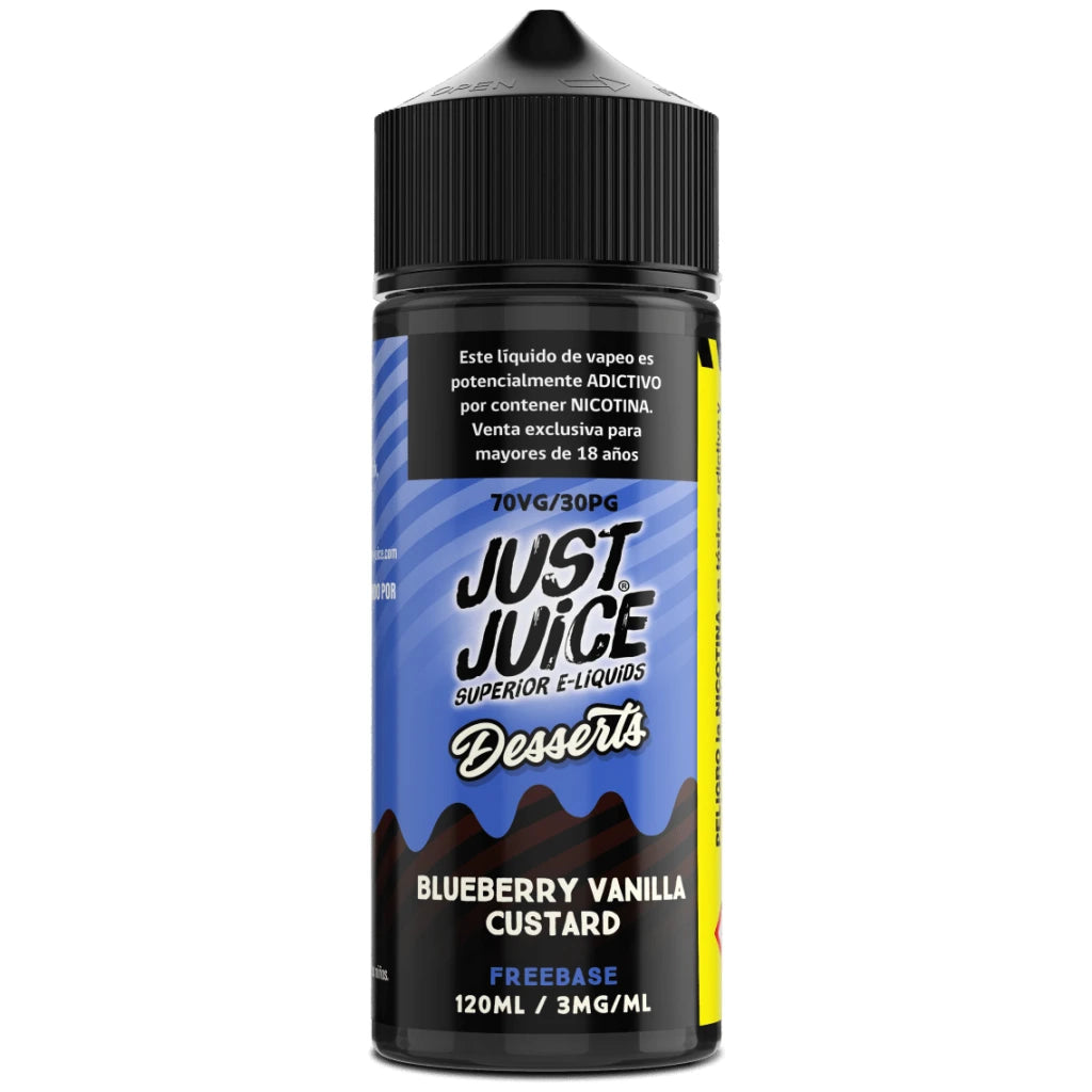 LIQUIDO JUST JUICE BUEBERRY VAINILLA CUSTARD 120ML 3MG