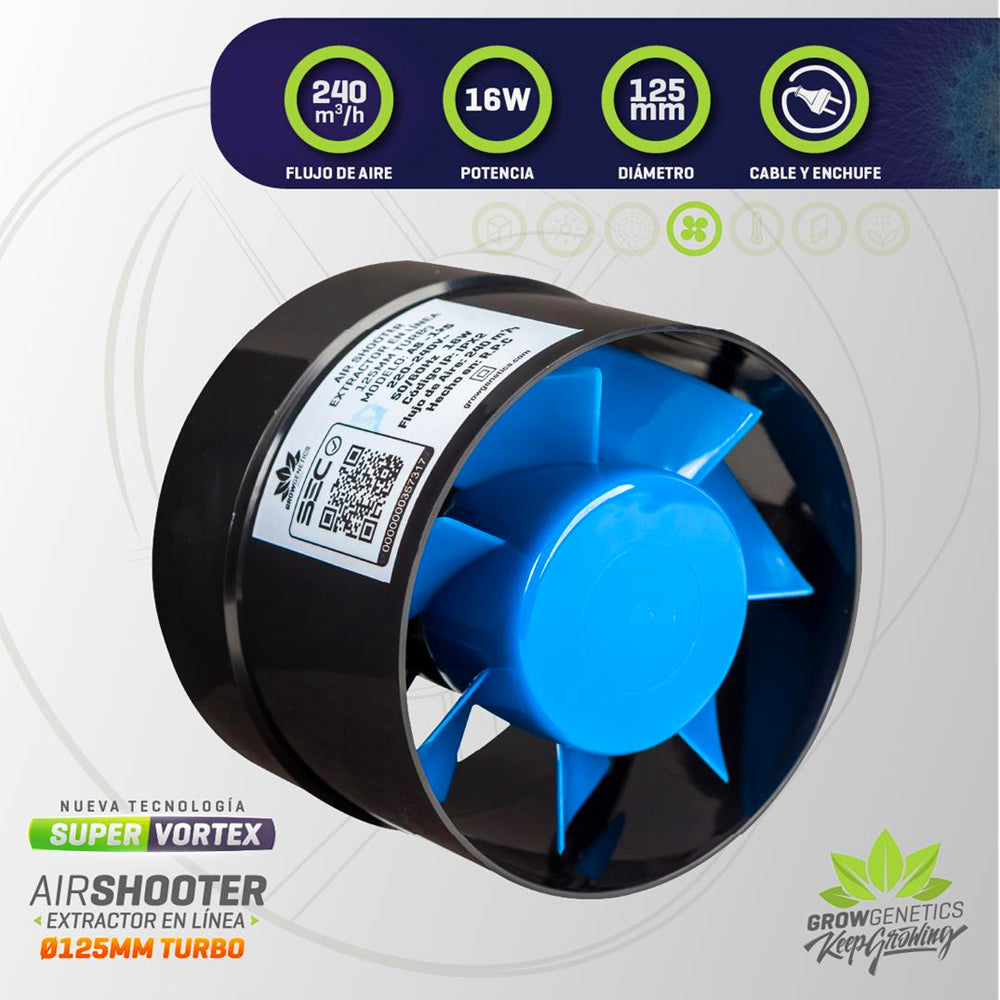 EXTRACTOR EN LINEA 125MM GROW GENETICS