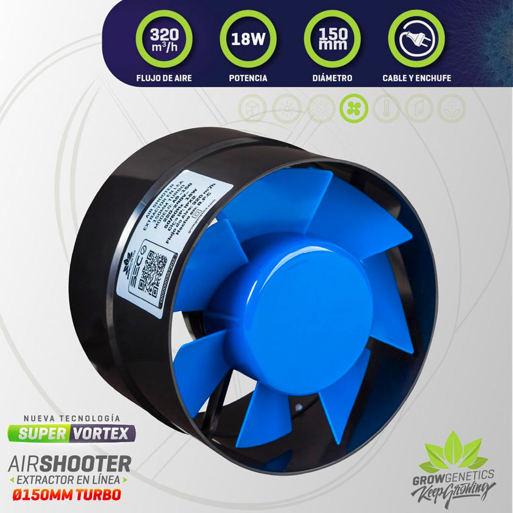 EXTRACTOR EN LINEA 150MM GROW GENETICS
