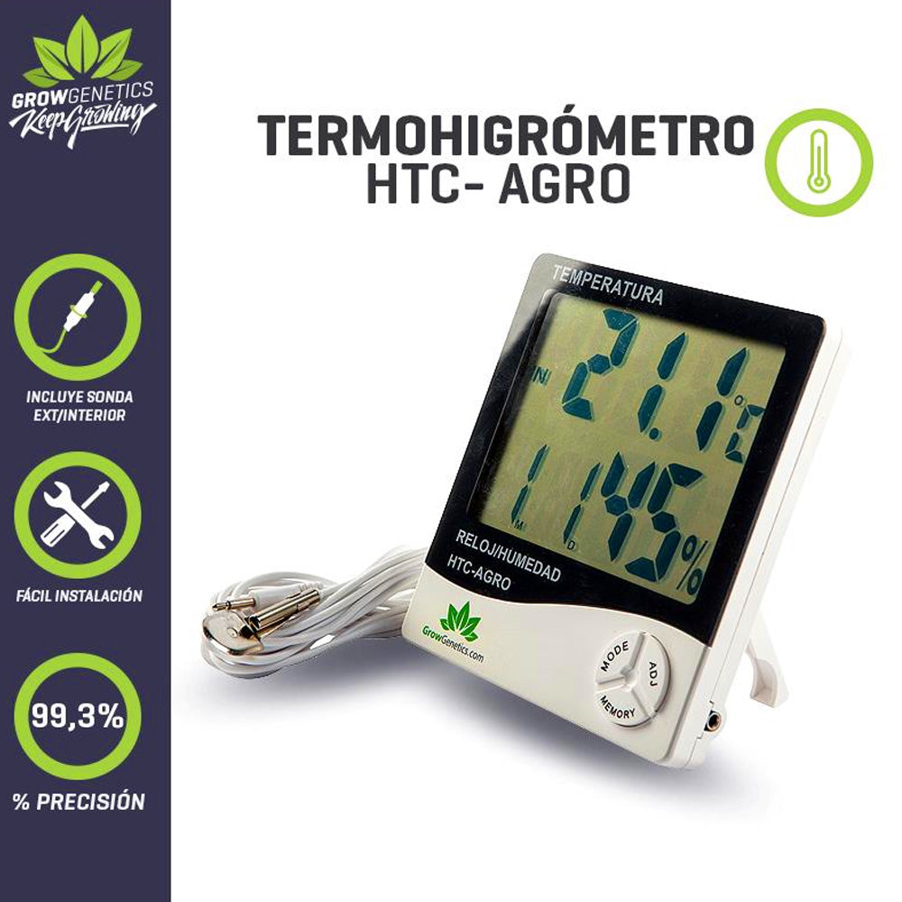 TERMOHIGROMETRO HTC AGRO GROW GENETICS