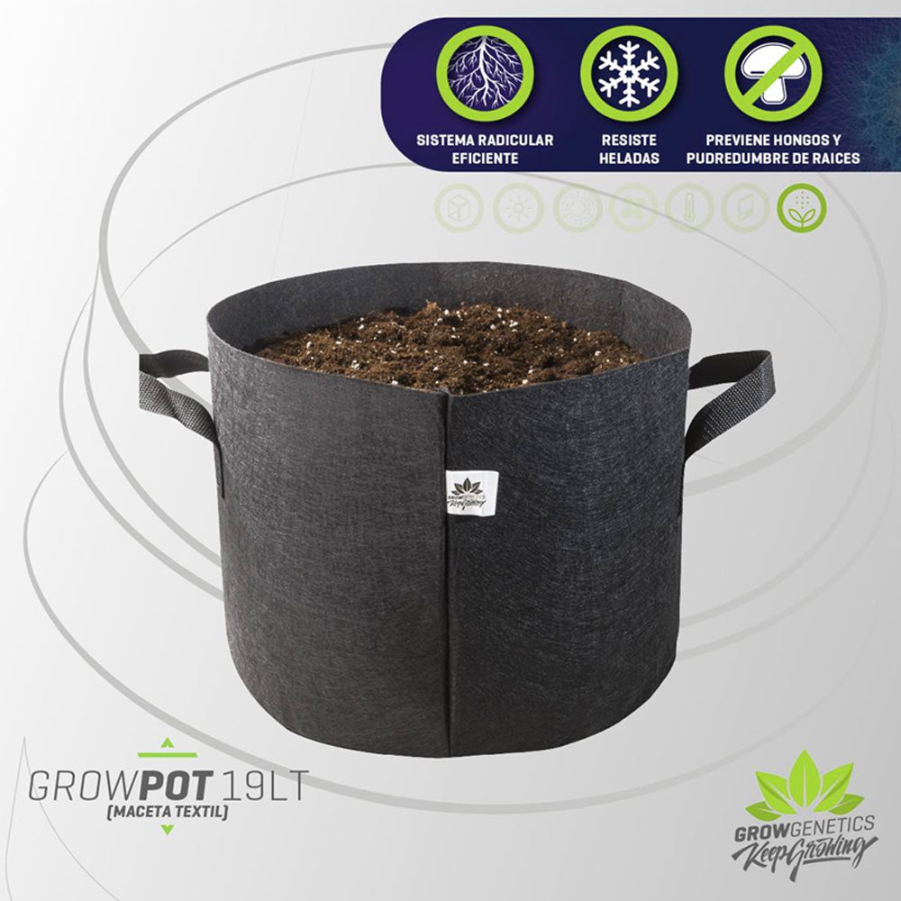 MACETA TEXTIL 19lt GROW GENETICS