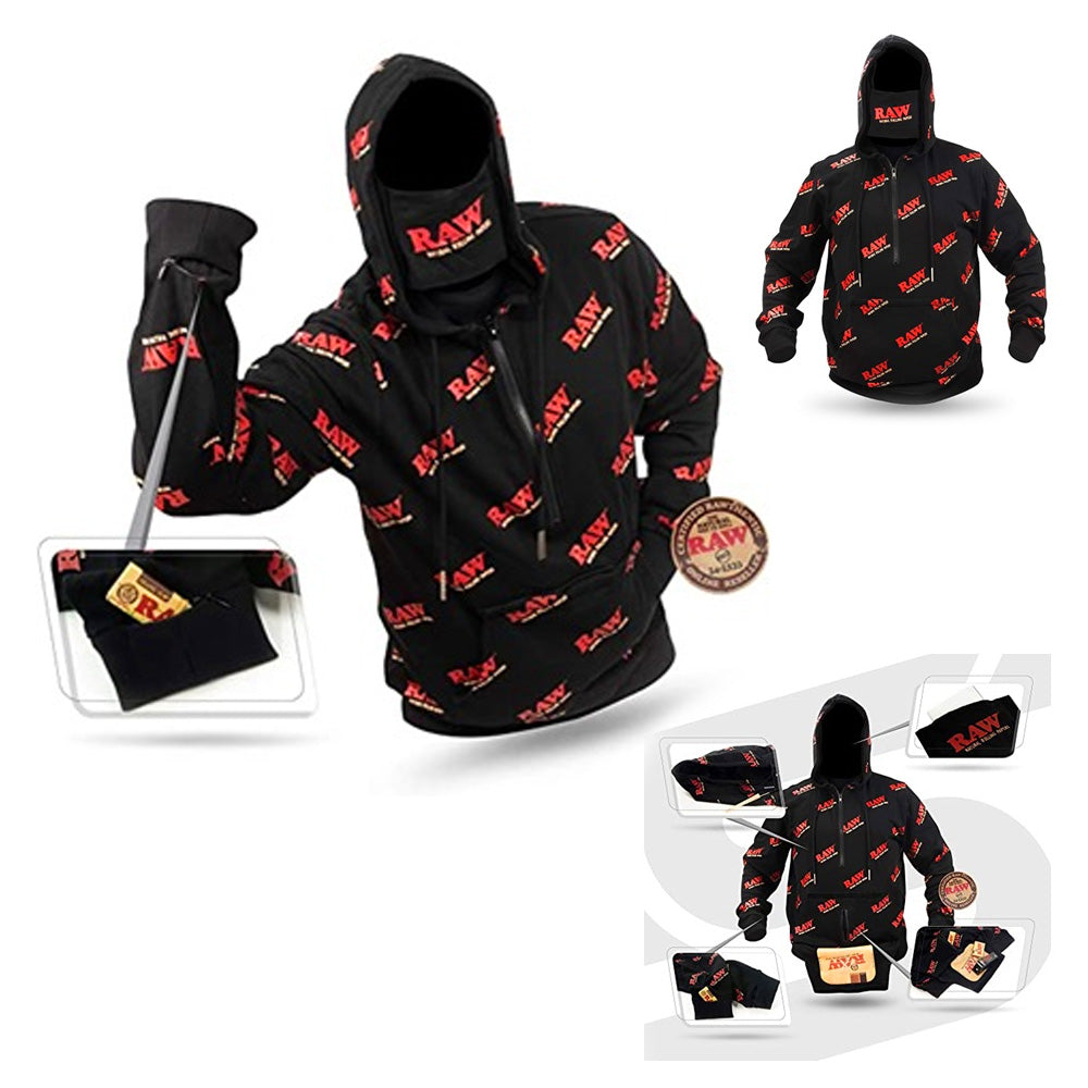 POLERON CON HOODIE TALLA L RAW