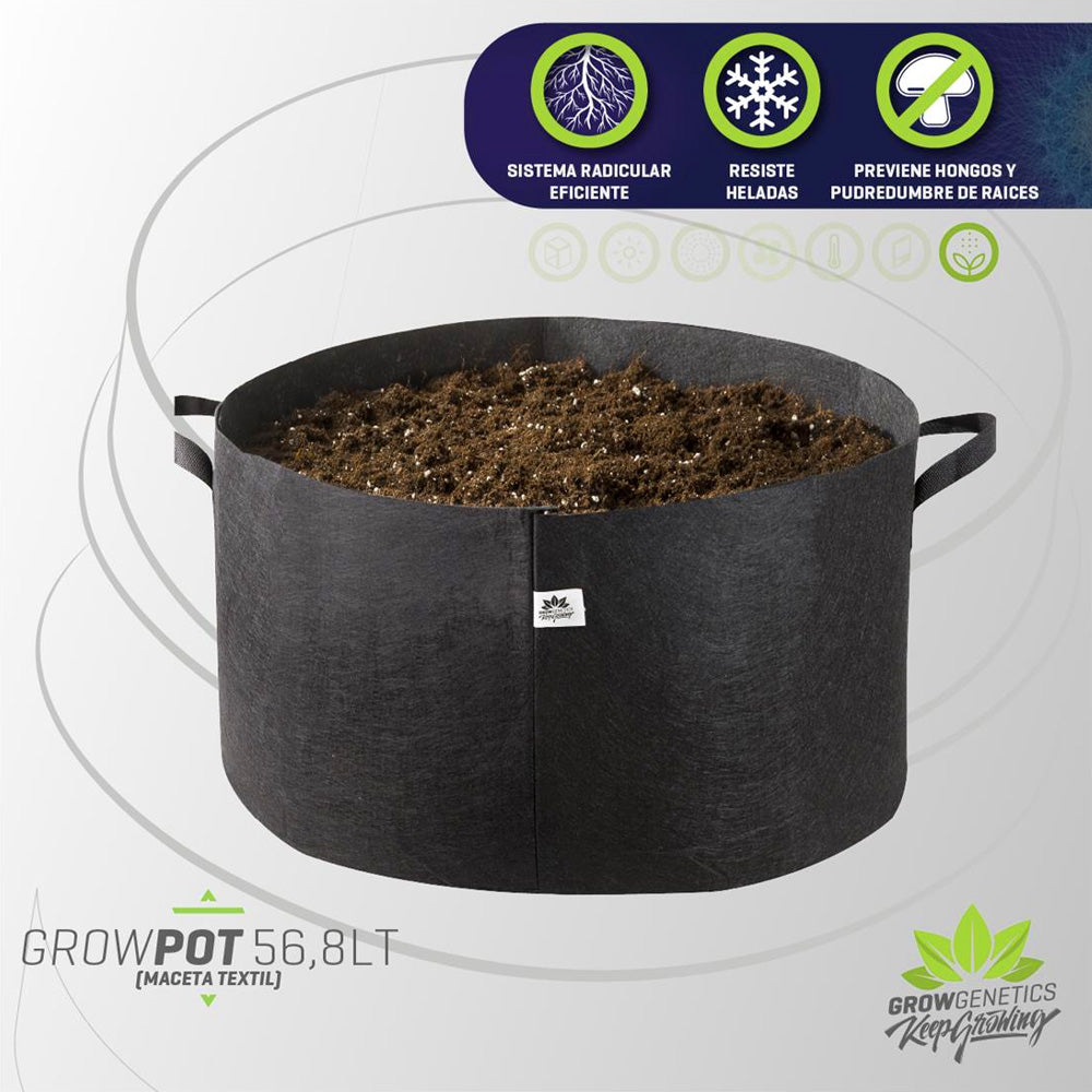 maceta textil 56.8lt - grow genetics