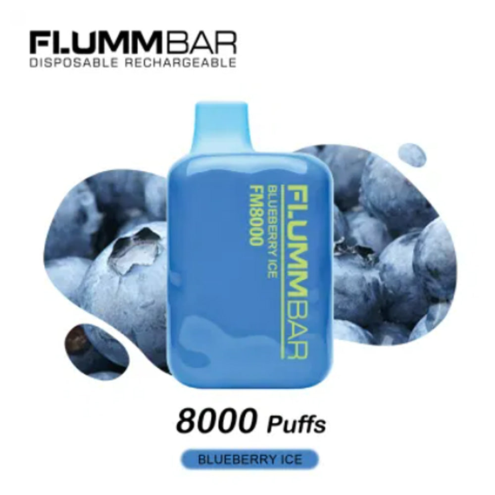 FLUMMBAR 8000 PUFF BLUEBERRY ICE 0% NICOTINA