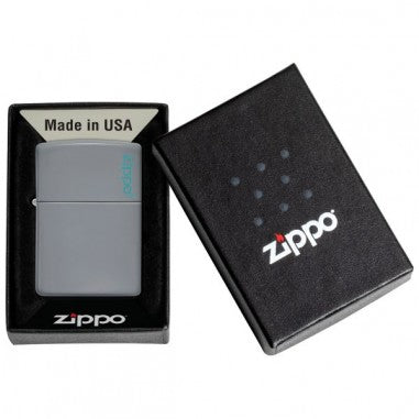 ENCENDEDOR CLASSIC FLAT GREY LOGO-ZIPPO