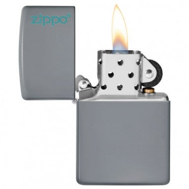 ENCENDEDOR CLASSIC FLAT GREY LOGO-ZIPPO