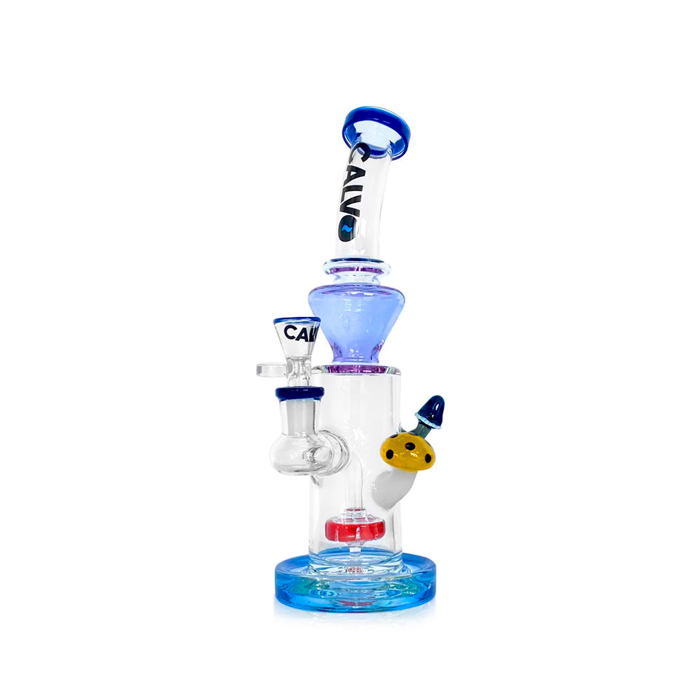 BONG DOBLE HONGOS RIG BLUE CALVO GLASS